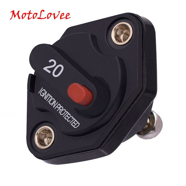 

motolovee 12-32v circuit breaker trolling motor car marine boat stereo audio inline inverter waterproof with manual reset switch