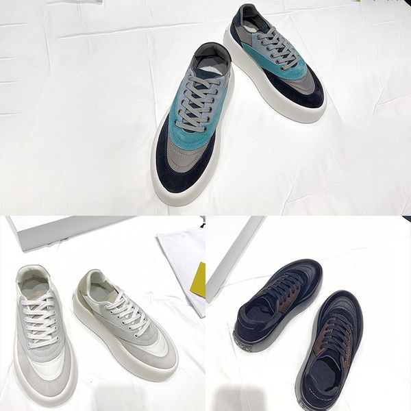 

designer womens sneakers luxury black white blue gray color matching platform casual shoes with box size 35-40
