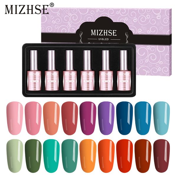 

mizhse nail polish set gel varnish hybrid nail art semi permanent uv led soak off gel polish glue lacquer manicure art