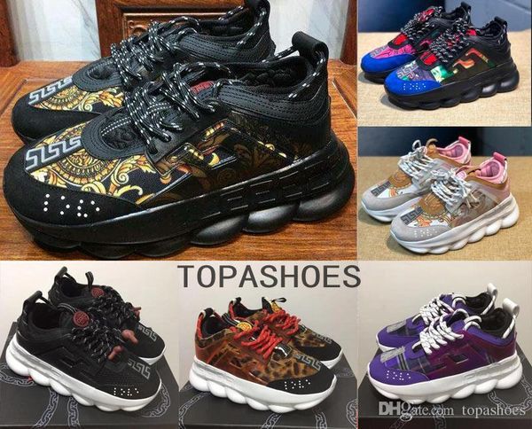 

wholesale chain reaction sneakes designer sneakers mens women sport running leather casual shoes trainer lightweight sole