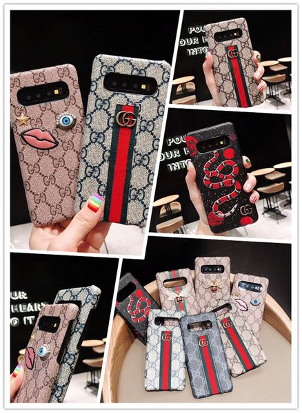 

Для Iphone 11 Pro Max Xr Xs ХГ 7 8plus Luxury Snake Bee сотовый телефон вышивки Кожа Чехол для Galaxy S10 5G S1