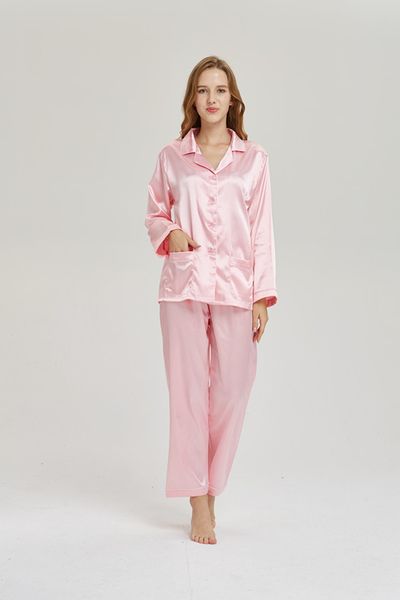 

silk sleepwear women pajamas two pieces suit loungewear -2xl plus size 2020, Black;red