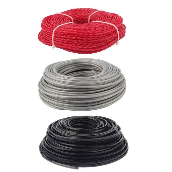 

3mm mowing nylon trimmer rope line brush cutter strimmer wire brushcutter lawn mower accessory