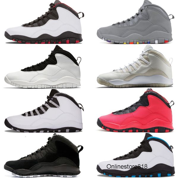 

10 10s man basketball shoes westbrook new cement i'm back bobcats chicago cool grey powder blue steel grey black men sports men's