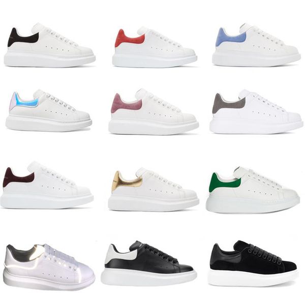 

designer shoes trainers reflective 3m white leather platform sneakers womens mens flat casual party wedding shoes suede sports sneaker, Black