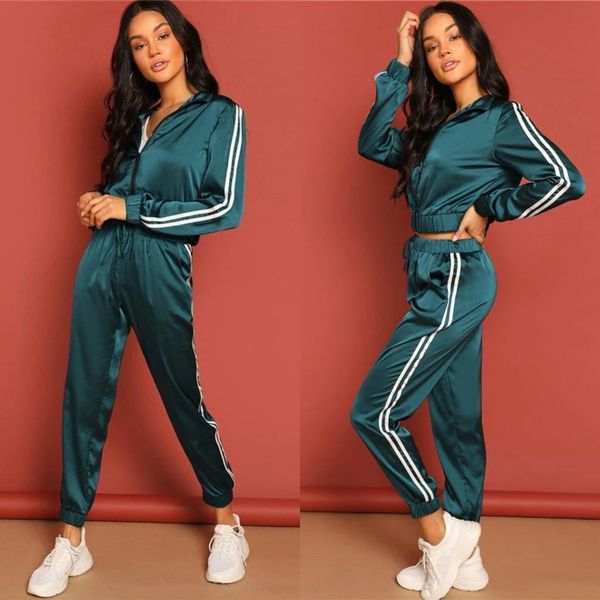 

women's 2019 splicing set two piece, Gray