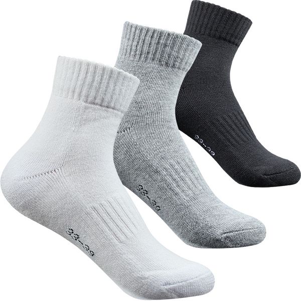 

3pairs sport medium in-tube socks cotton napped towel bottom breathable dress prevent from sliding sport socks 3 color, Black