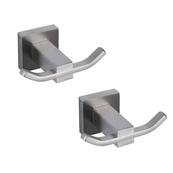 

304 stainless steel bathroom double robe hook lavatory bath towel hook coat wall mounted 2 pack brushed finish