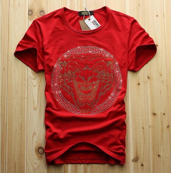 

оптовые люди конструкция роскошного алмаза мода тенниска футболка мужских прикольные футболки бренд хлопок топы и тройники 658, White;black