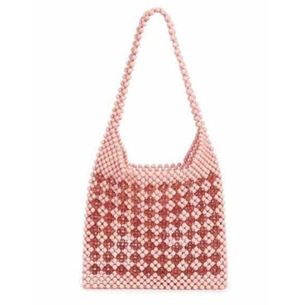 

summer hand-woven pearl evening bags women's shoulder bags acrylic beaded handbag ladies elegant clutch pouch ladies hand