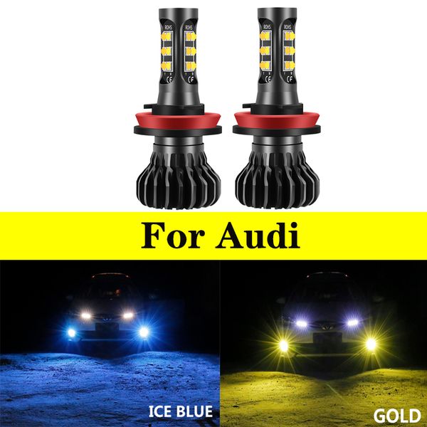 

2x canbus h11 h8 h9 led car dual color front fog light bulb for a3 a4 b6 b8 a6 c6 80 b5 b7 a5 q5 q7 a1 s3 q3 a8 b9 s a7