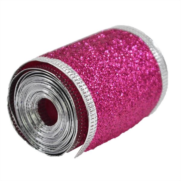 

2m craft polyester ribbons diy bow ribbons for crafts glitter red silver gold ribbon with wire grid christmas tree decoration@3 christmas de