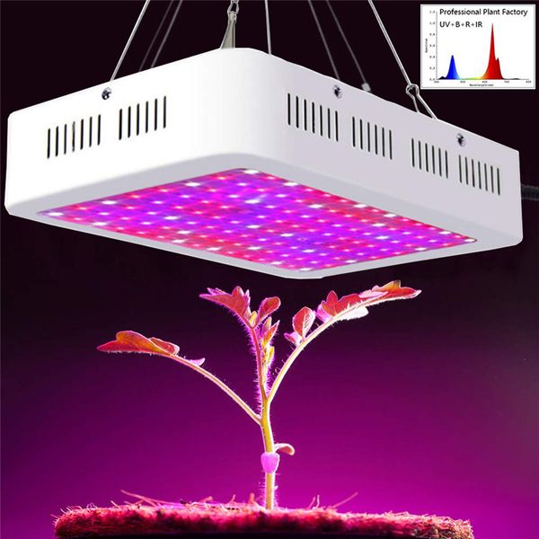 Tam Spektrum 1000 W 1200 W 1500 W 2000 W LED Büyümek Işık AC85-265V Çift Çip Led Bitki Lambaları Büyüyen ve Çiçeklenme Için En Iyi Kapalı Büyümek Çadır