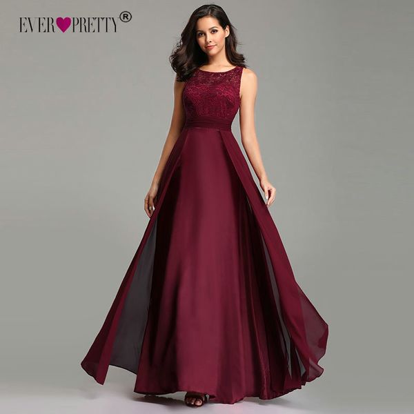 

elegant prom dresses long 2019 ever pretty ez07695 women's a-line sleeveless o-neck chiffon lace evening party gowns, White;black