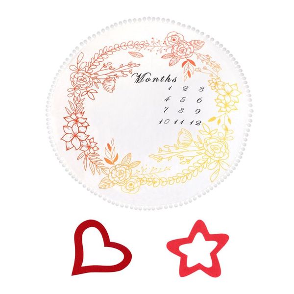 

2 pcs/set baby girls boys monthly milestone blanket with frame pgraphy props
