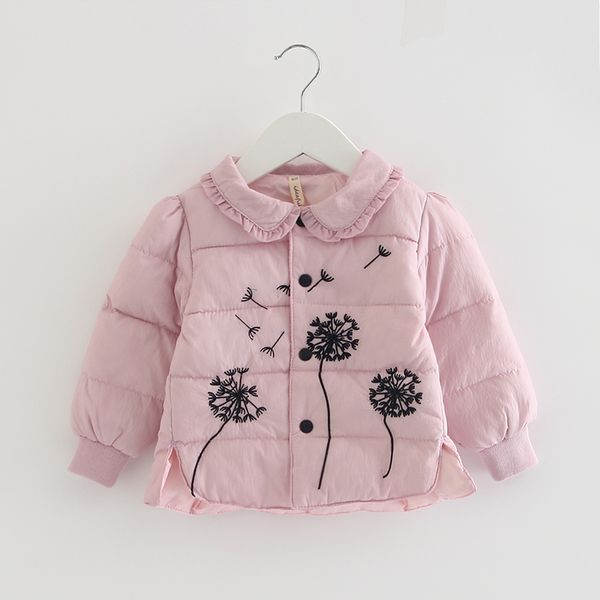 

девочки пальто зимы infant верхняя одежда хлопок питер пэн воротник вышивка пальто для младенцев ветровки новорожденных одежда для девочек 0, Blue;gray