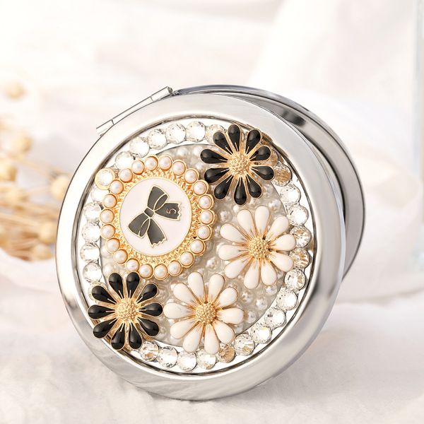 

bling rhinestone bowknot flower,mini beauty pocket makeup compact mirror,wedding new year party favors souvenir girl friend gift