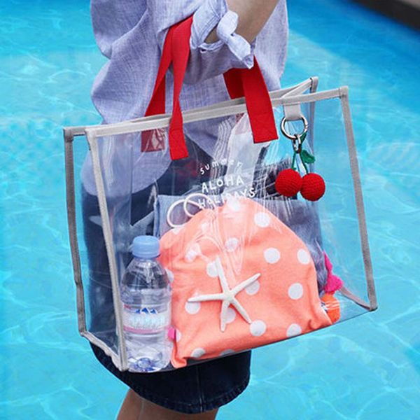

2019 spring summer new fresh summer transparent pvc swimming bag fashion outdoor travel beach travel climbing handbag #yy