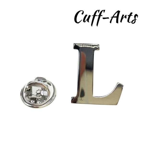 

letters lapel pin alphabet lapel pin badges men jewelry brooch pins for women or men with gift box by cuffarts p10019, Gray