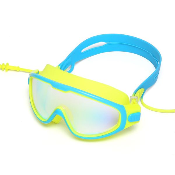 

ins детских очков водонепроницаемых anti-fog hd профессиональных плавательных очков мужских и женщины дети большого кадр очки плавательного, White;black