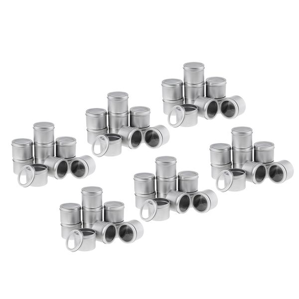 

30x aluminum tin jar cosmetic containers round 100ml with screw lid for diy crafts,cosmetics,,candle,travel storage
