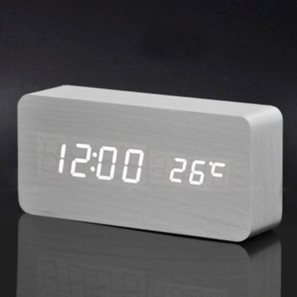 

bedside alarm clock tabledecor home room office wooden 2 display mode
