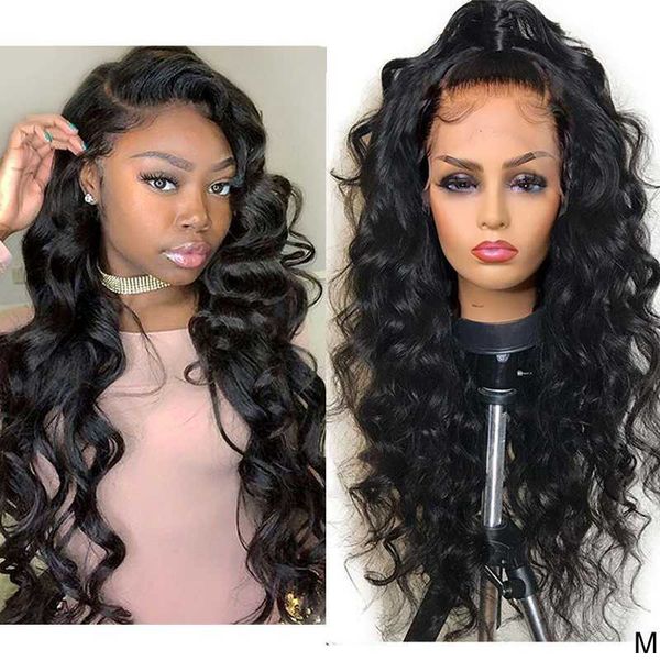 

lace wigs loose wave front wig 13x4 human hair for women frontal maxine 150%, Black;brown
