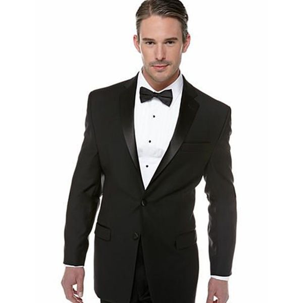 

на заказ классические черные мужские костюмы смокинги для мужчин шаль лацкан свадебные костюмы женихи две части костюм (куртка+брюки, White;black