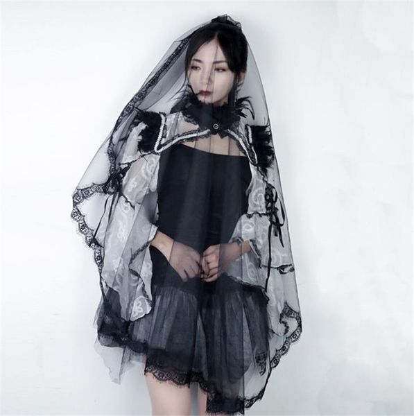 

the bride veil costume accessories sweet womens cosplay lace veil halloween day wedding ladies costume accessories, Silver