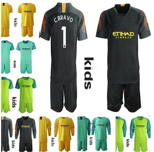 

2018 19 occer goalkeeper kit kid 1 c bravo eder on 31 goalie uniform city football long leeve children occer jer ey