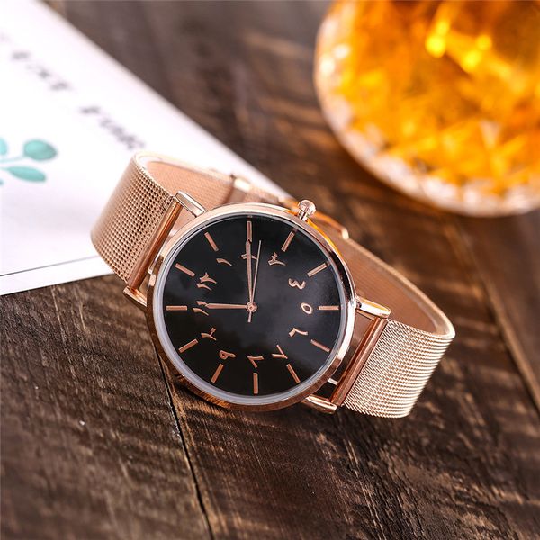 

vansvar womens watches casual quartz stainless steel band wristwatch arabic numbers watch relojes de mujer montres femmes 2019, Slivery;brown