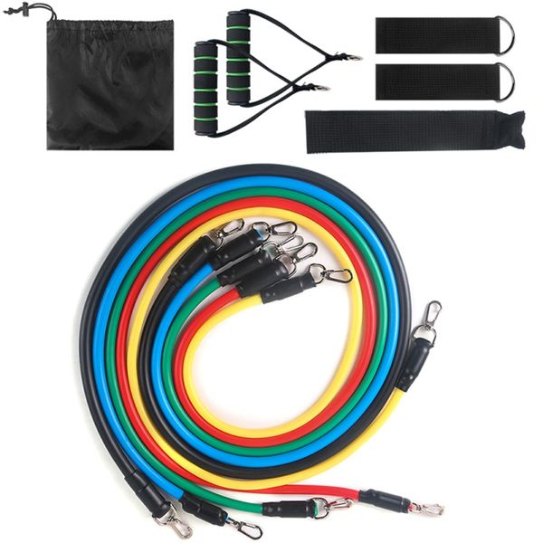 

11 pcs /set latex resistance bands fitness tubes yoga tubes pull rope with bag workout exercise fitness equipment