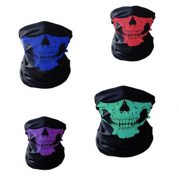 

halloween scary mask festival skull masks skeleton outdoor motorcycle bicycle multi masks scarf half face mask for cycling, Black