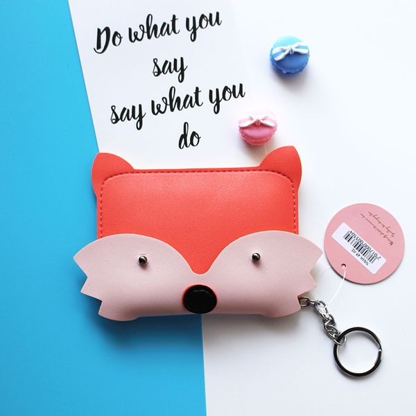 

etya new style cartoon cute animal coin purse key bag fashion pu storage coin bag student wallet women girl purses, White