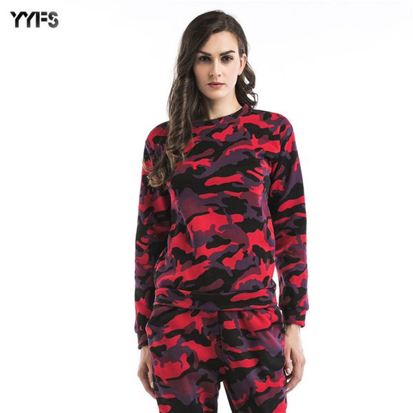 

womens designer camouflage round neck plus velvet warm loose sweater long sleeve shirt large sizexo4q, Black;brown