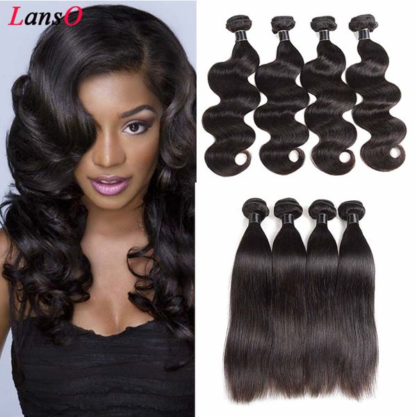 

brazilian hair weave body wave 4pcs dyeable virgin brazilian straight hair 100% unprocessed human hair extensions soft natural black