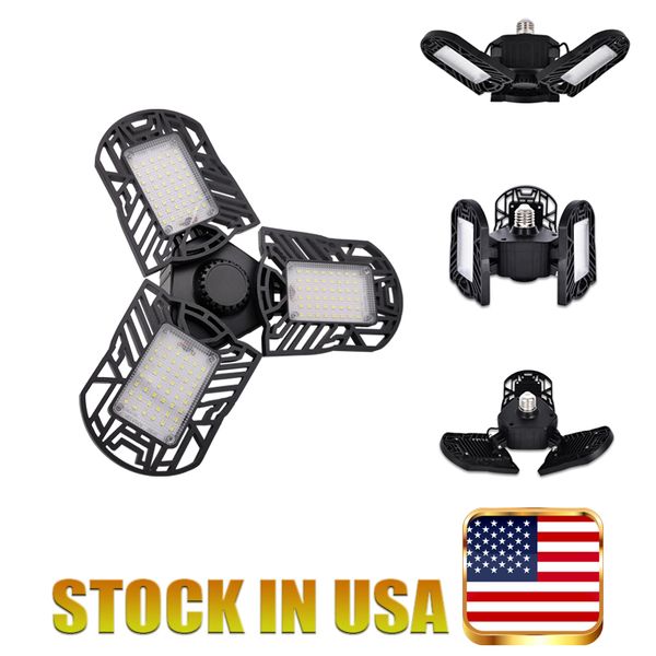 

led garage свет деформируемого гараж потолочный светильник e27 / e26 подвал свет с 3/4 регулируемыми панелями led 270 ° приспосабливает для