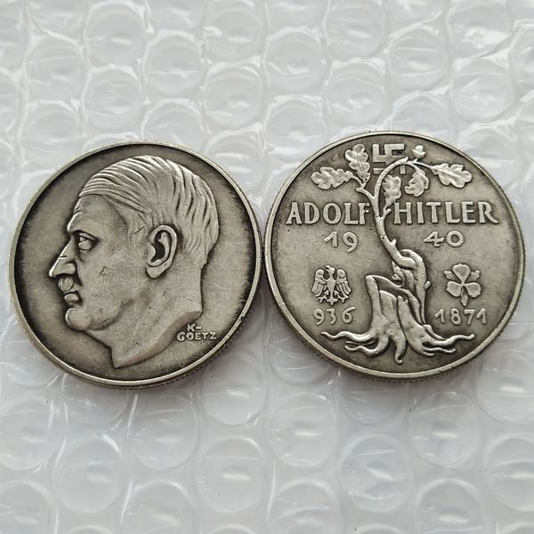 

h(29)germany hilter 5 mark commemorative coins 1940 copy coins brass craft ornaments