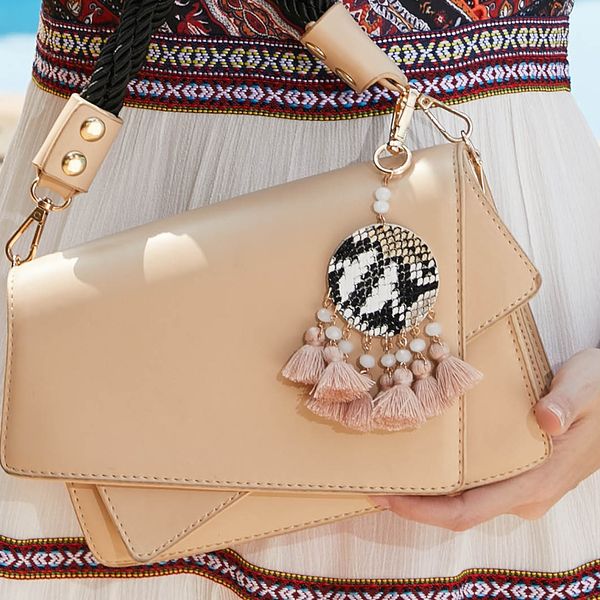 

new national style tassel keychain 2019 bag bohemian style pendant personality fashion women's ornaments jewelry birthday gifts, Silver
