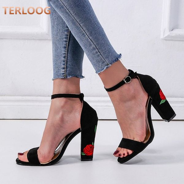 

new summer women pump high heels shoes women ladies classics platform peep toe square heel wedding dress pump shoes mujer, Black