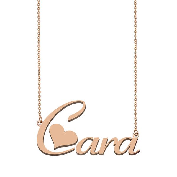 

cara name necklace pendant for women girls birthday gift custom nameplate kids friends jewelry 18k gold plated stainless steel, Silver