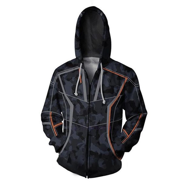 

avengers 3 infinite war quantum war jacket tony stark genuine same style 3d sweatshirt thin coat, Black