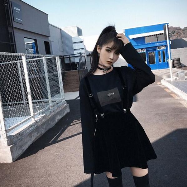 

women's skirt harajuku velvet punk love clip strap skirt for female ladies mini skirts black dc535