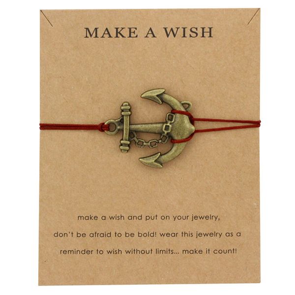 

sailing cross rudder compass charms adjustable bracelets arrow fish hook women men boys girls fashion jewelry with card, Golden;silver