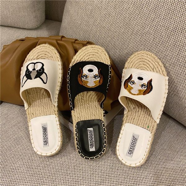 

women shoes summer home slippers animal prints designers indoor casual flip flops female flats black woman straw slides