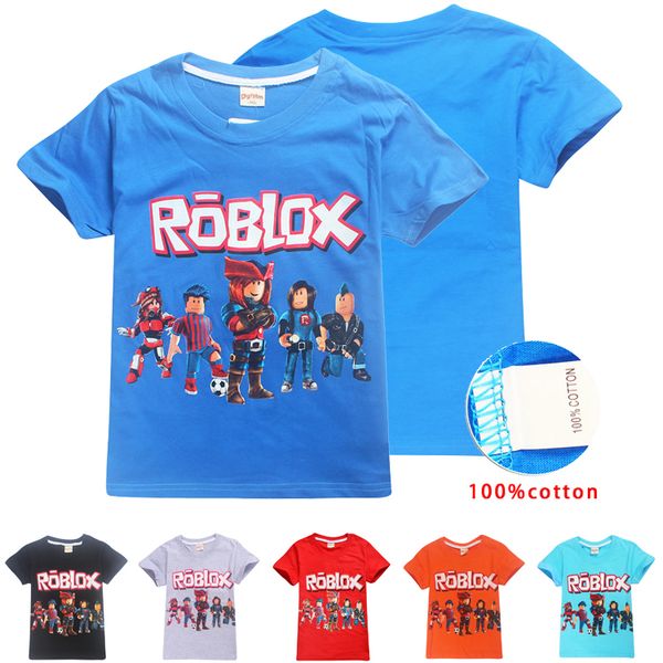 

roblox kids tee shirts 6 colors 6-14t kids boys girls cartoon printed cotton t shirts tees kids designer clothes ss119, Blue