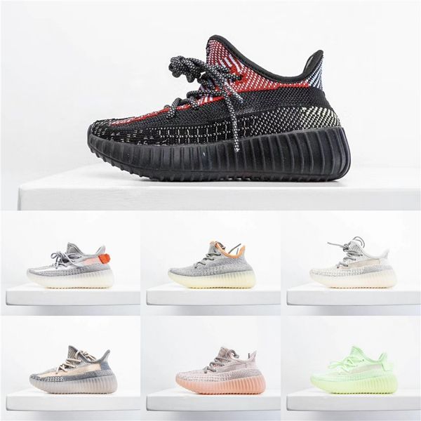 

discount kids designer running shoes kanye west wave runner reflective kid trainers boy girl sneakers children athletic shoes 26-35#463