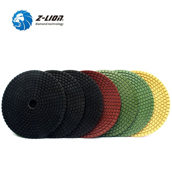 

z-lion 7pcs/lot 6 inch diamond polishing pad wet use 148mm flexible polishing disc for granite marble stone