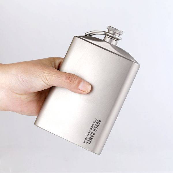 

rover camel titanium hip flask sake cup set outdoor camping flat flask whiskey wine wearproof wine pot for travel picnic