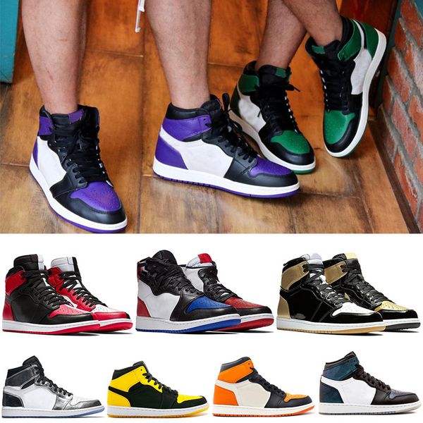 

new 1 1s Classic black toe gold toe Mid OG 1 top men basketball shoes 1s banned Bred Chicago Royal Blue sports sneakers 7-12